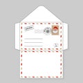 A letter for Santa Claus. Envelope with a stamp and seal from the North pole. Happy New year 2021! Royalty Free Stock Photo